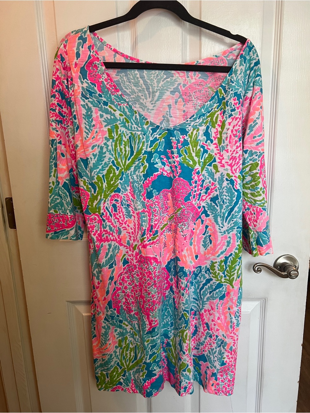 Lily Pulitzer Vibrant Coral-Print Dress 100% Cotton